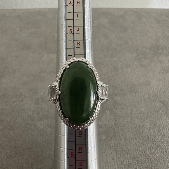 Nephrite Jade & Sterling Silver Ring by JOY - Picture 9 of 10